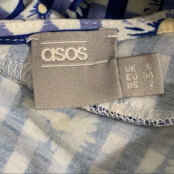 ASOS Floral Daisy Checkered Blue Sundress - Picture 4 of 6
